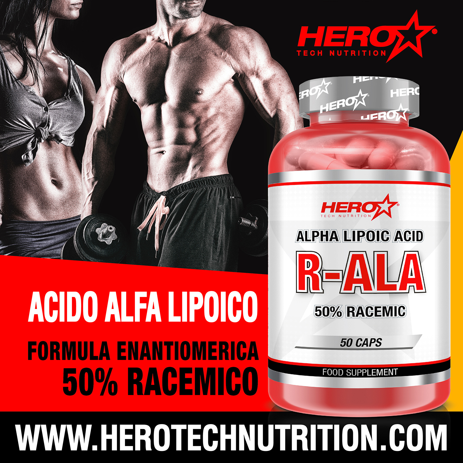 R-ALA ACIDO LIPOICO HERO TECH NUTRITION herotechnutrition